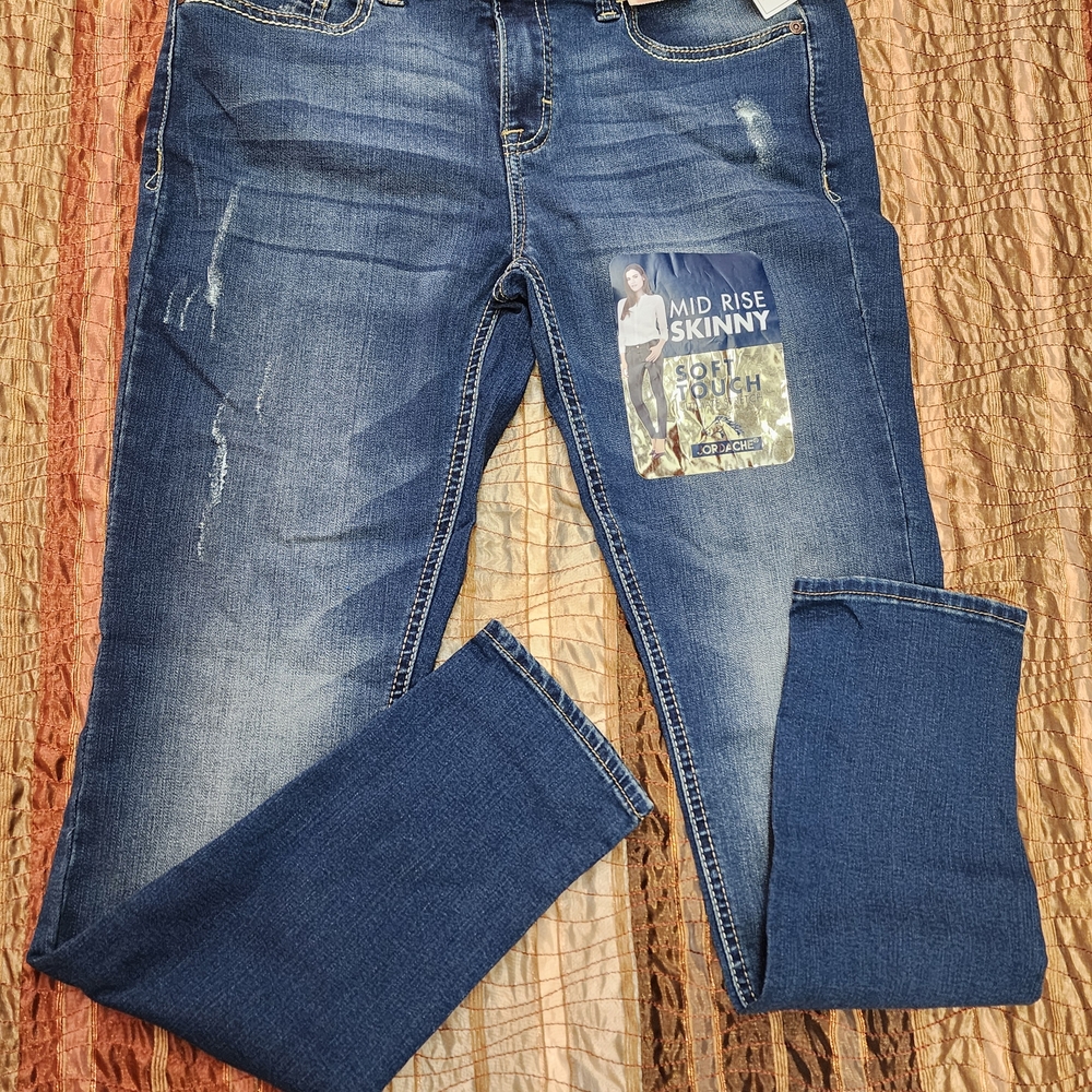 Jordache Mid Rise Skinny Soft Touch Jeans - Blue